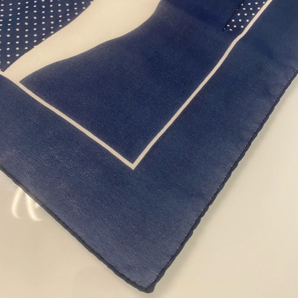 Lovely Blue and White Polka Dot Scarf by Voile
